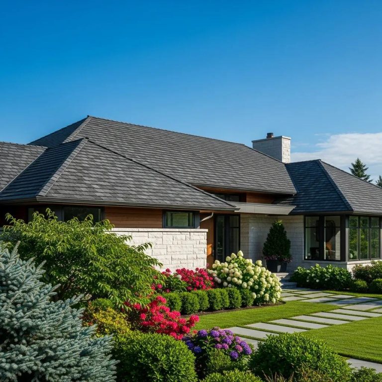 Modern home featuring architectural shingles, showcasing durability and aesthetic appeal